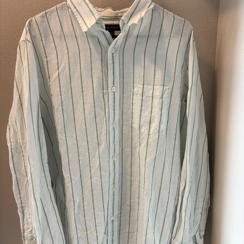 Men’s Banana Republic Striped Button-Down Long Sleeve Shirt Large